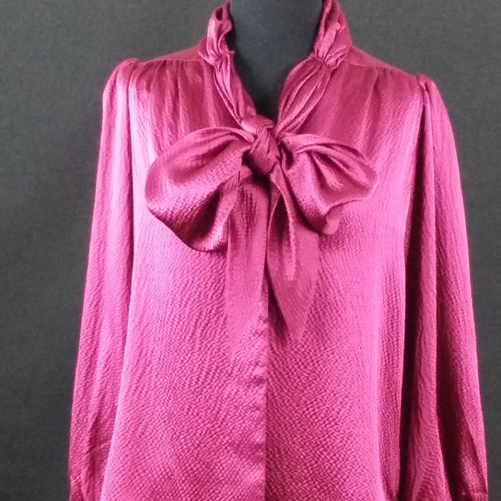 VS 100% Silk Bow Blouse